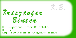 krisztofer binter business card